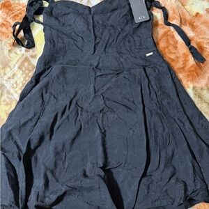 Elegant Black Dress with Tie Straps